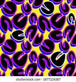 Seamless abstract backdrop with chaotic abstract leave shapes  