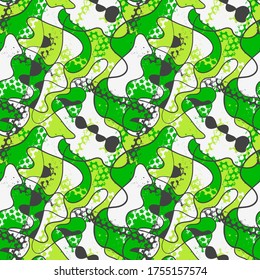 Nahtlose abstrakte Kulisse mit Grunge-Splash, chaotischen Formen.