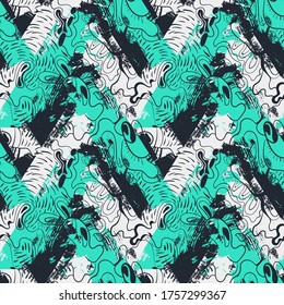 Seamless abstract backdrop with hand draw pattern and grunge spots.