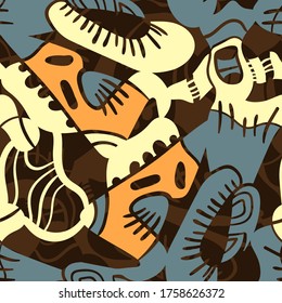 Seamless abstract backdrop with hand draw creative pattern.