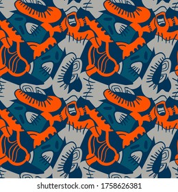 Seamless abstract backdrop with hand draw creative pattern.