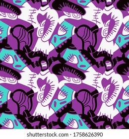 Un fondo abstracto sin inconvenientes con un patrón creativo dibujado a mano.