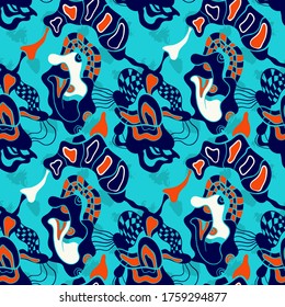 Un fondo abstracto sin inconvenientes con un patrón creativo dibujado a mano.