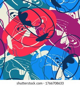 Fondo abstracto impecable con patrones de dibujo a mano, formas.