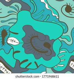 Seamless abstract backdrop with hand draw colorful patterns.