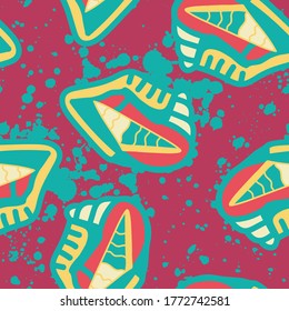 Seamless abstract backdrop with unusual hand draw shapes.