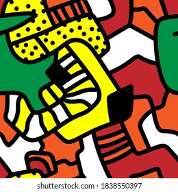 Seamless abstract backdrop with unusual hand drawn pattern