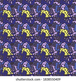 Seamless abstract backdrop with unusual hand drawn pattern