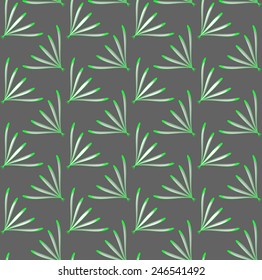 Seamless abstract background of 3d shapes with realistic shadow and cut out of paper effect. Modern 3D texture.Geometrical ornament with green perforated dill leaves.