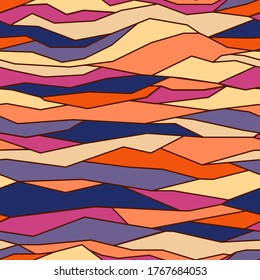 Seamless abstract background with angular waves. bright vector background pattern