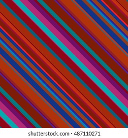 Seamless abstract background with autumn-colored stripes, vector illustration. Orange, red, brown, blue, pink colors
