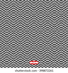 Seamless Abstract Background. Black White Rhombus Elements for Your Design. Vector illustration