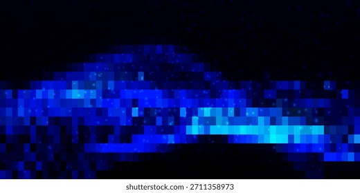 Fondo abstracto sin fisuras de cuadrados azules y partículas brillantes. Fondo de gradiente Abstractas. Antecedentes para el Diseño web. Pequeños bloques de mosaico cuadrados simples de computadora. Vector 3D