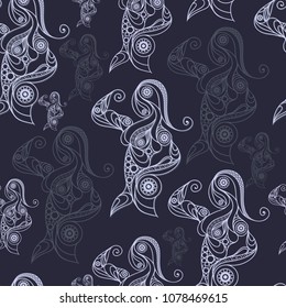 Seamless abstract background with bodybuilder. Texture (pattern) for  textile, wallpapers, print, wrapping, scrapbooking, book cover, cloth design. Vector illustration.