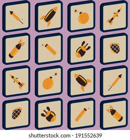 seamless abstract background with bombs