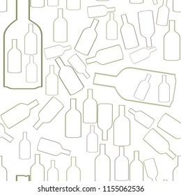 Seamless abstract background with bottle. Vector artwork.