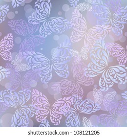 Seamless abstract background with butterflies