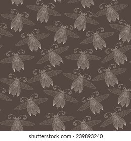 Seamless abstract background with butterflies ,Henna Mehendi Tattoo  Style Doodles Seamless Pattern