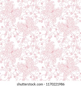 seamless abstract  background with butterfly