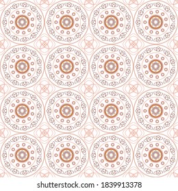 Seamless abstract background. Ceramic tile. Portuguese and Spanish decor. Vector hand drawn illustration for print, packaging, linoleum, wallpaper, textiles, design