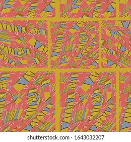 Nahtloser abstrakter Hintergrund mit chaotischen, seltsamen Geometrieelementen. 