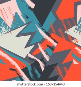 Seamless abstract background with chaotic urban elements.