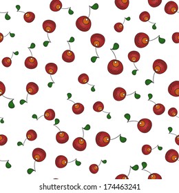 Seamless abstract background with cherry berries