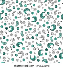 Seamless abstract background with circle and half-moon