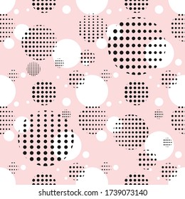 Seamless abstract background with circles. Polka dot pattern. Modern background with geometric shapes.