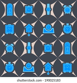 seamless abstract background with clock