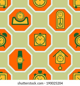 seamless abstract background with clock