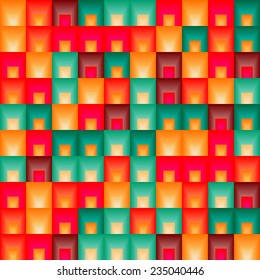 Seamless abstract background. seamless background of colored squares surround