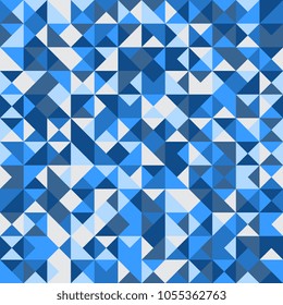 Seamless abstract background of colored triangles. Geometric mosaic of triangles