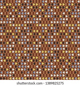Seamless abstract background of colored varied circles for design.