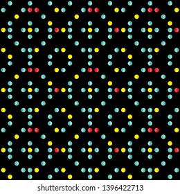 Seamless abstract background of colored varied circles for design.