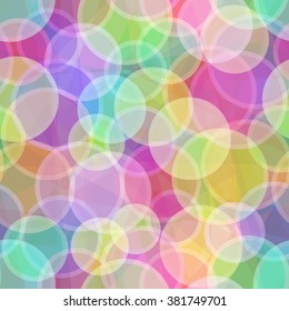 Seamless Abstract Background, Colorful Geometrical Figures, Circles and Rings. Eps10, Contains Transparencies. Vector