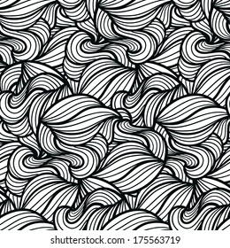 Seamless abstract background with curls and waves.