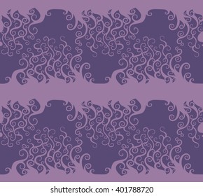 Seamless abstract background with curly waves or hair of violet color. This can be used to design books, packing, catalogs and other printed products