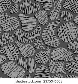 seamless abstract background with cut spots. monochrome vector wallpaper