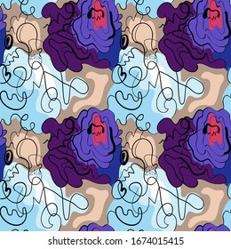Seamless abstract background with cute pattern. 