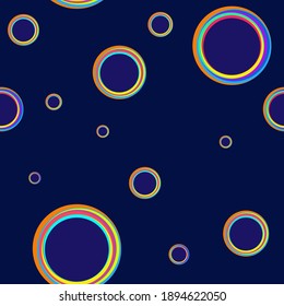 
fondo abstracto sin fisuras para el diseño de tejidos y papel tapizado en forma de círculos variados sobre un fondo azul oscuro