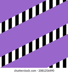 Seamless abstract background with diagonal purple stripes and vertical black and white stripes. Vector image.
