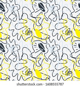 Seamless abstract background with different unusual pattern. Modern style 