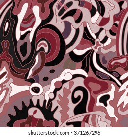 Seamless abstract background with doodling hand drawn elements, vector illustration.