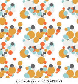 Seamless abstract background with dots, circles. Messy infinity dotted geometric pattern. Vector illustration.    