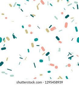 Seamless abstract background with dots, ovals, circles. Infinity dotted geometric pattern. Vector illustration.    