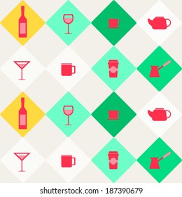 seamless abstract background with drinks