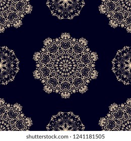 Seamless abstract background with floral ornament. Floral ornament on background. Template for your design. Wallpaper pattern