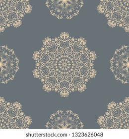 Seamless abstract background with floral ornament. Floral ornament on background. Template for your design. Wallpaper pattern