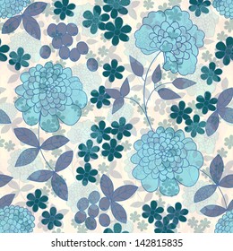 Seamless abstract background with flowers